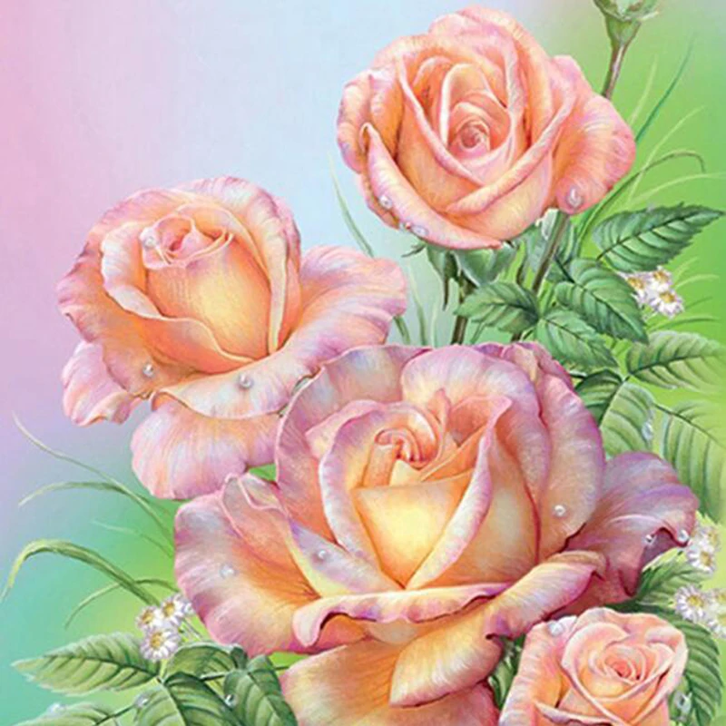 5D Новый алмазов картина цветок Роза Пион крест стежка Картина маслом сделай сам