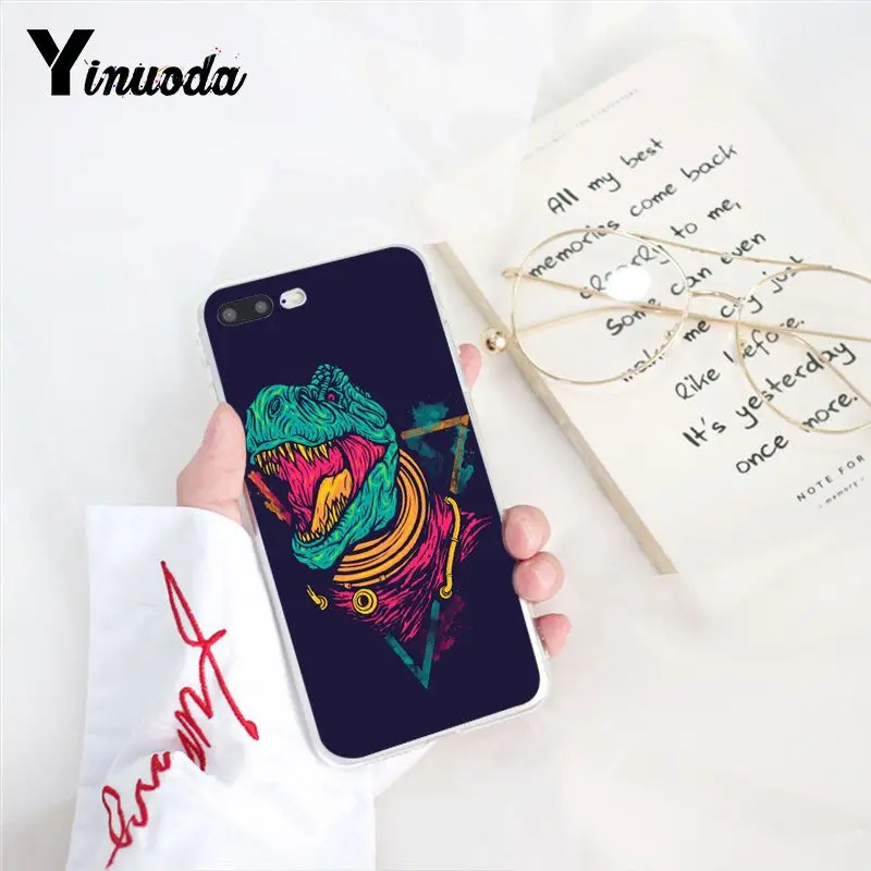 Yinuoda Модный Роскошный чехол с милым динозавром для iPhone 8 7 6 6S 5 5S SE XR X XS 11 Pro