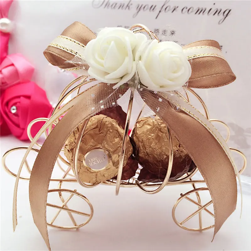 

6pc New Candy Boxes Romantic Carriage Sweets Chocolate Box Wedding Party Favors Party Decoration Supplies Wedding Candy Box Tool