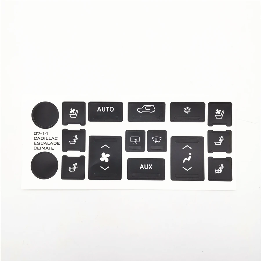 

Matte Black A/C Climate Control Button Repair Decals For Cadillac Escalade 07-14