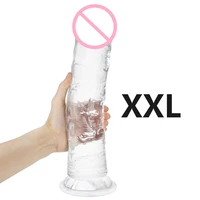 big dildo realistic for women soft jelly dildo vaginal anal plug penis strong suction cup female masturbators sex toys for adult