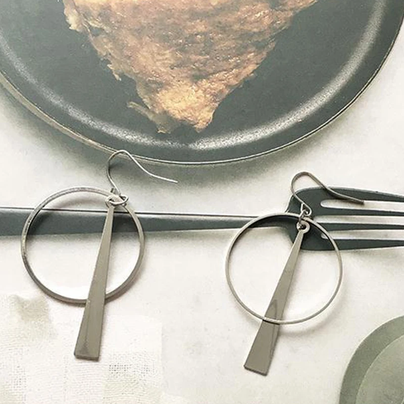 Женские длинные серьги цепочки в корейском ретро стиле из сплава геометрической