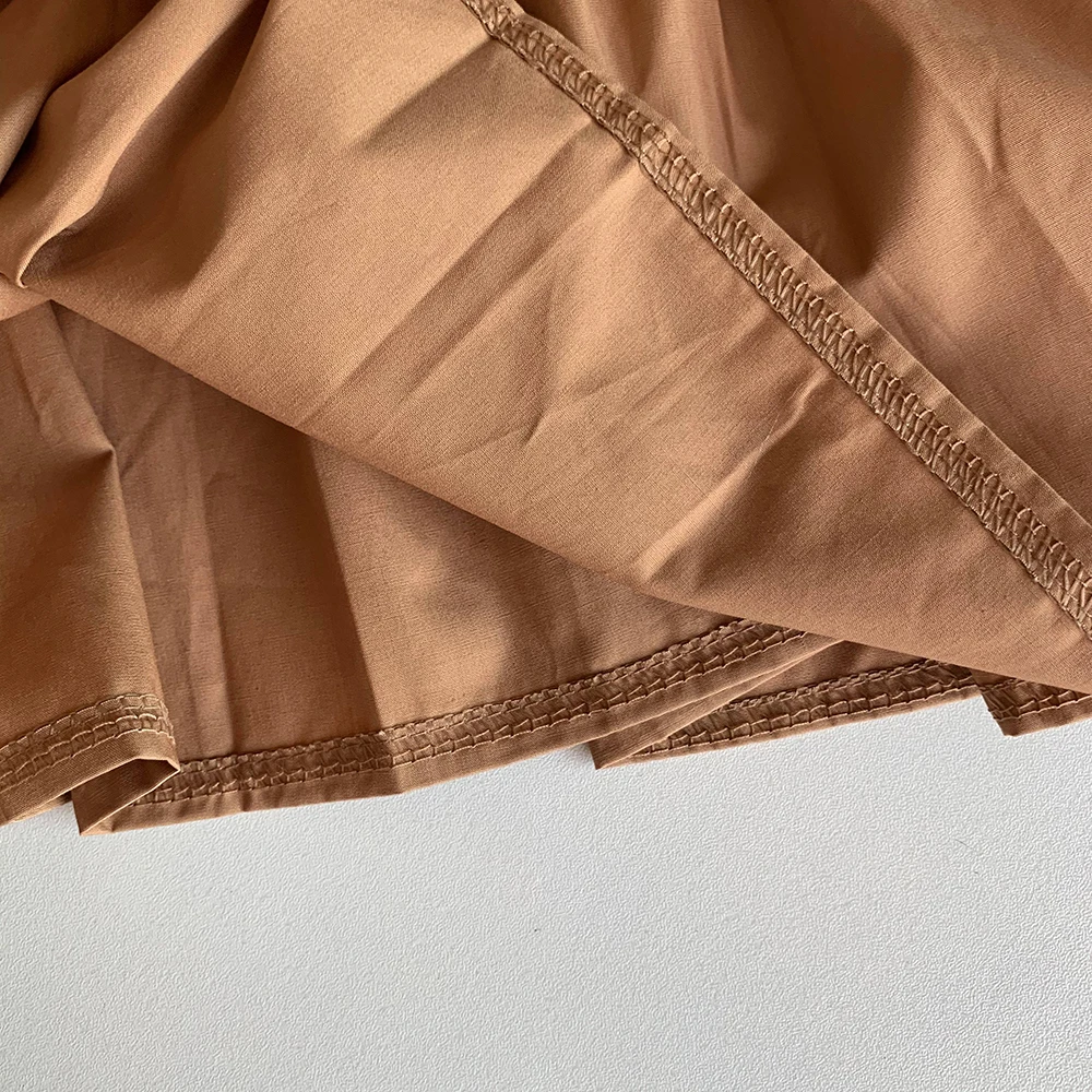 Женская рубашка без рукавов коричневый плиссированный пуловер в Корейском стиле