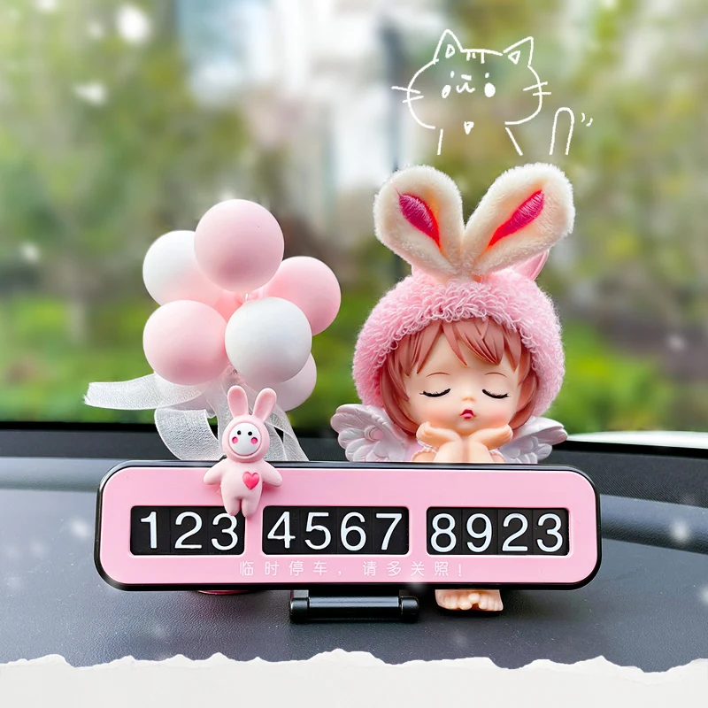 

Cute Car Accessories Interior Hidden Parking Card Temporary Parking Sign Telephone Number Sign Valentine's Day Gifts for Girls