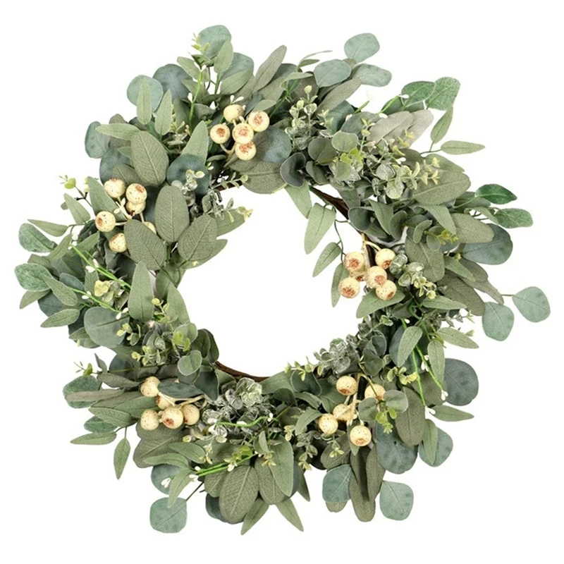 

Artificial Green Eucalyptus Leaves Garland Wedding Decoration Fake Plants Wreath Festival Party Door