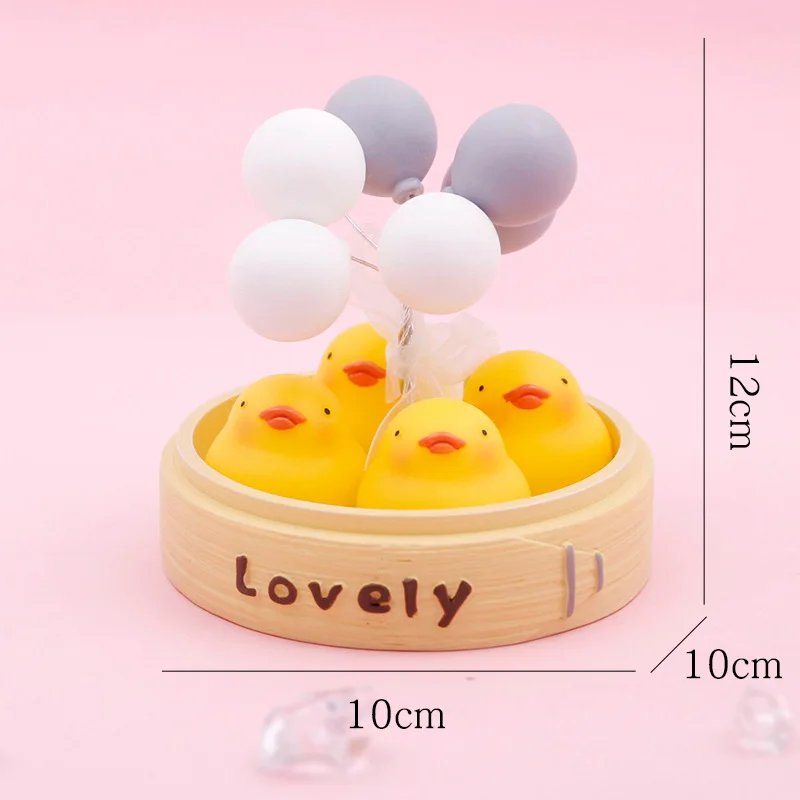 Маленькие украшения-пароварка с милыми мультяшными утками, пингвинами и воздушными шариками из смолы для домашнего декора. Новогодние подарки для детей - игрушки.