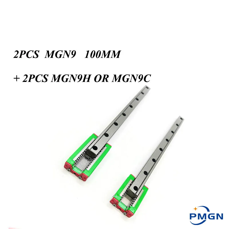 

2pcs 9mm Linear Guide MGN9 L= 100mm Linear Rail Way + MGN9C or MGN9H Long Linear SS Carriage for 3D Printer CNC