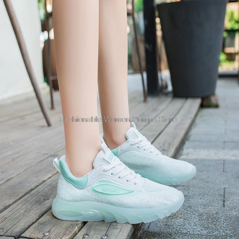 

Trend Luminous Women Sport Shoes 2021 New Jelly Sneakers Flat Mesh Breathable Casual Shoes Female Outdoor Shoes