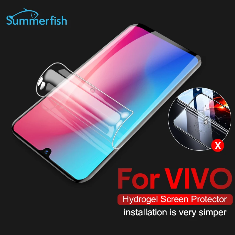 Мягкая Гидрогелевая пленка Summerfish 20D для Vivo Z6 Z1 Y19 Y11 2019 Y9S Y7S Y12 Y3 Y91 S5 полное покрытие
