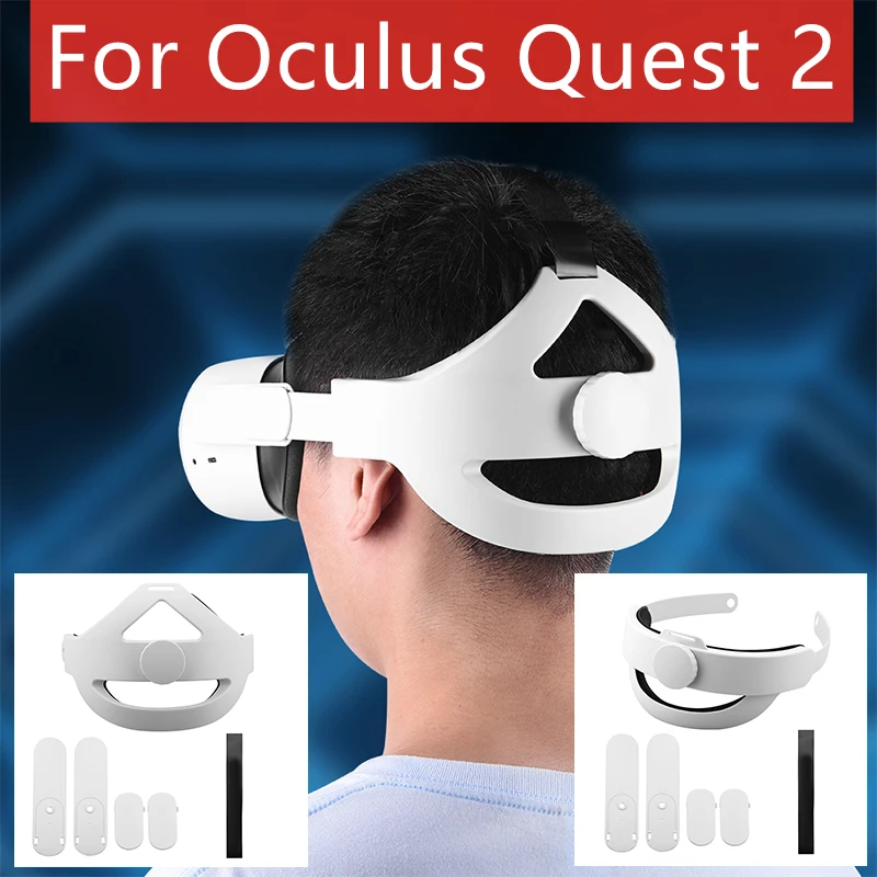 

For Oculus Quest 2 VR Goggles Adjustable Bracket Headband Head Strap Non-Slip Pressure Relieving Comfortable Strap