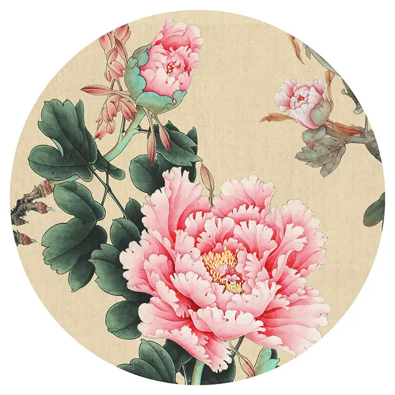 120x120cm круглый ковер для гостиной китайский стиль Цветочный Круглый домашний