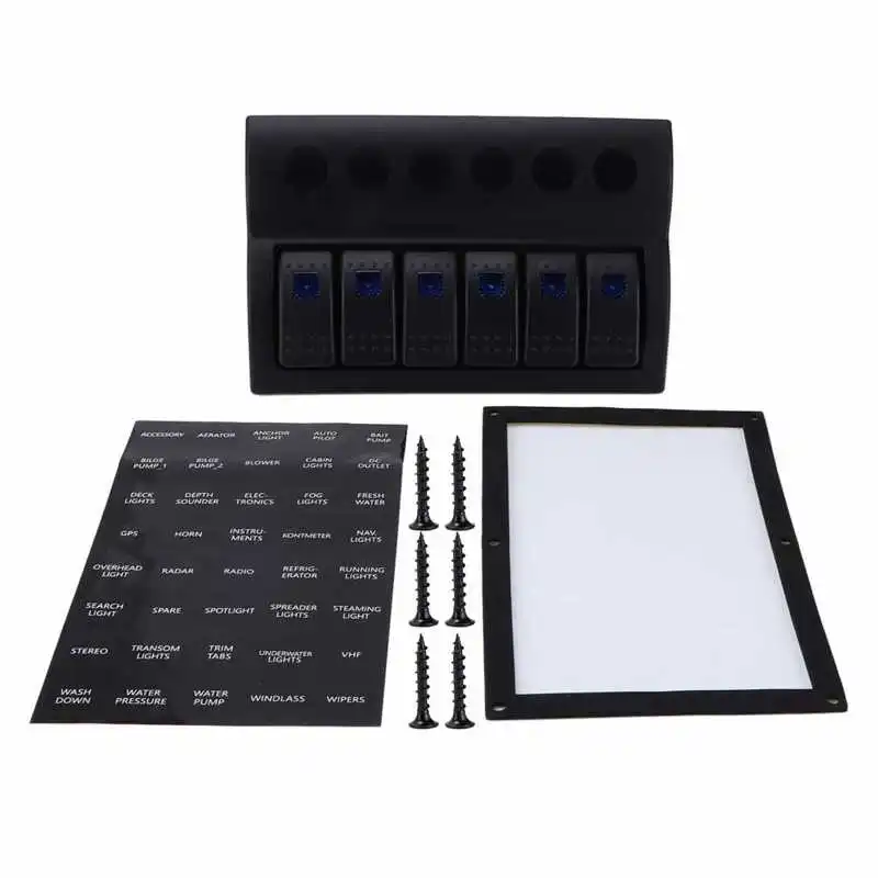 

6-клавишный клавишный переключатель, 6-клавишный тумблер светодиодный Ной подсветкой для автомобилей автобусы грузовики Boats SUV