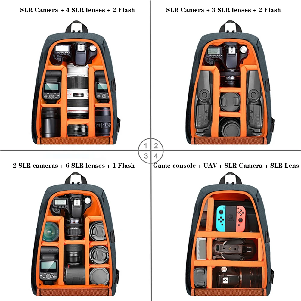 outdoor portable waterproof scratch proof dual shoulders backpack camera bag digital dslr photo video bag laptop backpack free global shipping