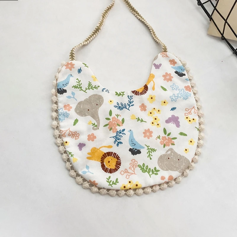 

W3JF Baby Cotton Printing Bibs Feeding Saliva Towel Bandana Scarf for Newborn Infants Gifts