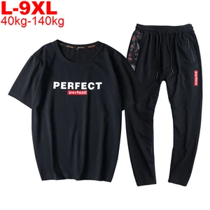 Men's Clothing Tracksuit Male Sportswear Set Plus Size 9XL 8XL 7XL Sweatsuit Men's Sets T shirt Pants Men's Suit 2 Pieces Sets 10 item image