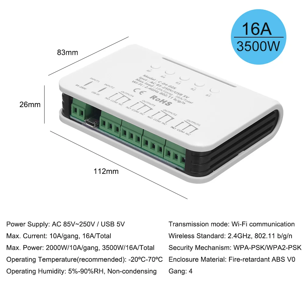 EWeLink Smart Wifi переключатель 4 банды универсальный беспроводной светильник 433 МГц RF