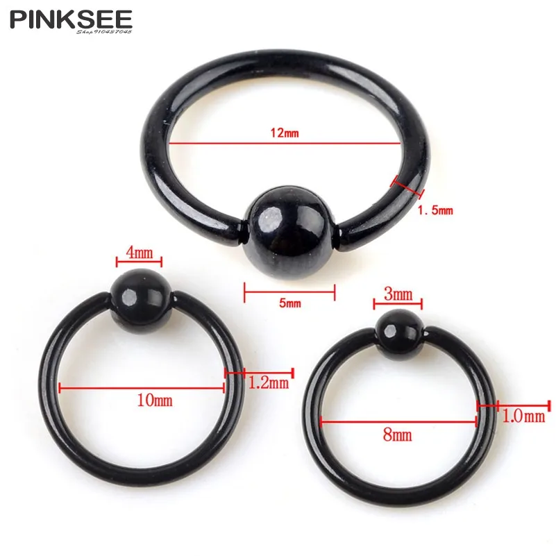 Серьги-кольца с шариком из Нержавеющей Стали Для Пирсинга Ушей носа ноздрей 15 шт.
