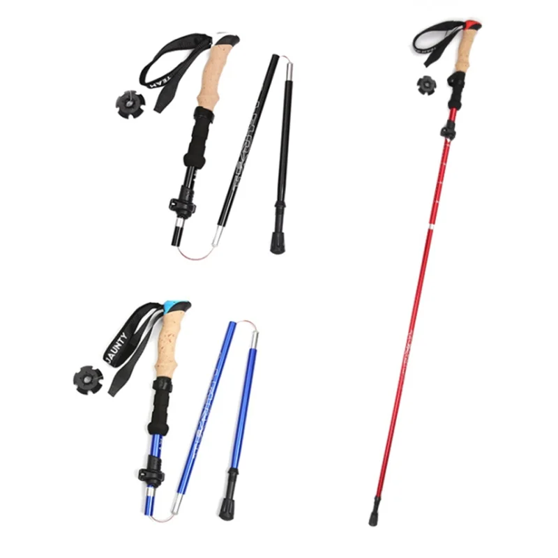 

1Pc Foldable Walking Sticks Ultralight Camping Hiking Folding Trekking Poles Aluminum Walking Poles Telescopic Stick
