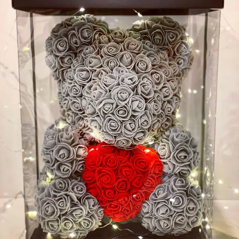 Искусственные цветы 40 см розовый медведь Многоцветный Пластиковый из пенопласта