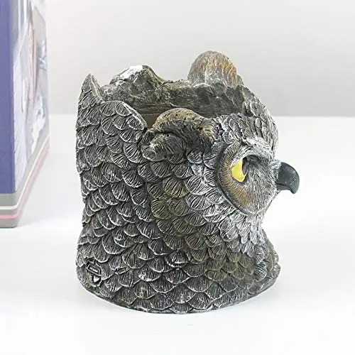 Planters for succulents Resin Owl Planter Pen Holder with Drainage Hole Large Opening 5.5 inches Plant Pots Youfui Indoor | Дом и сад