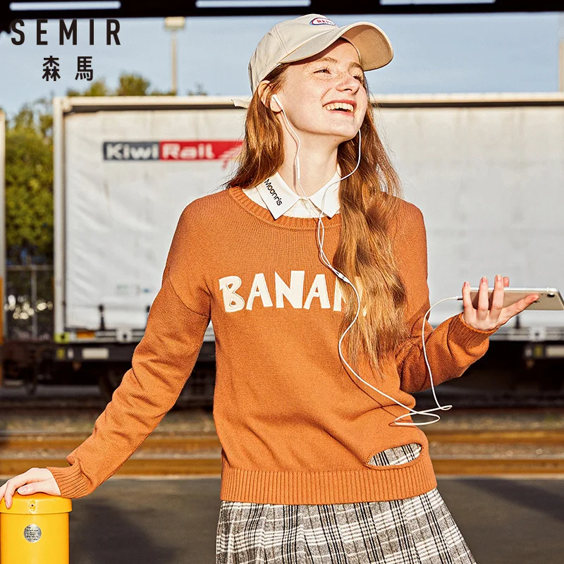 SEMIR свитер для женщин 2019 зима новый свободный в этническом китайском стиле с