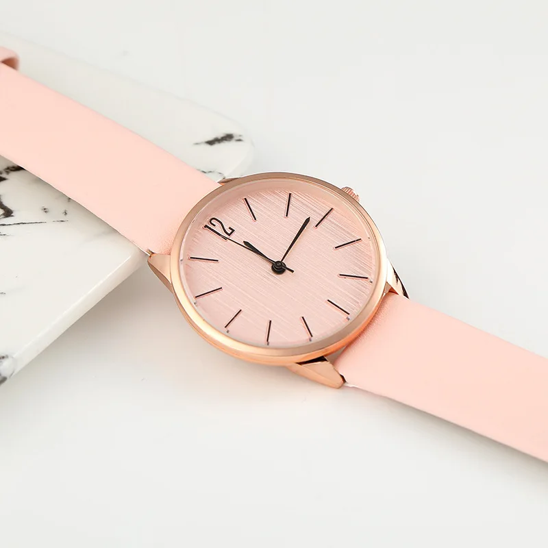 Модные женские часы повседневные с кожаным ремешком минималистичные простые