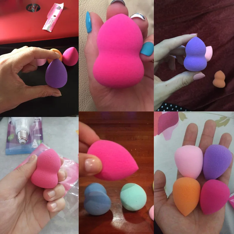 

4Pcs Foundation Sponge Facial Makeup Cosmetic Puff Base Liquid Powder Cosmetic Tools Water-drop Shape Gourd type Powder Puff