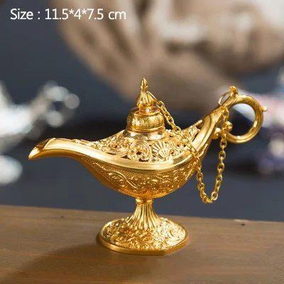 A 1 Ближний Восток Aladin лампа фигурка волшебная лампа чайник арабское украшение дома аксессуары позолоченная эмаль Металлическая лампа орнамент - Цвет: A 1