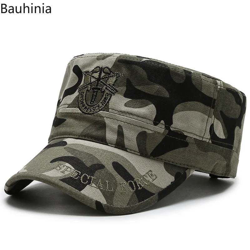 Men Tactical Camo Military Hats Camouflage Embroidery Flat Cap Male Baseball Caps Army Force | Аксессуары для одежды