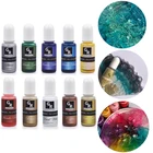 Набор из 10-15 цветов, 3D металлический пигмент для смолы, спиртовые чернила, диффузионная жидкая смола, краситель, краситель сделай сам, форма для уф смолы, инструмент для изготовления ювелирных изделий