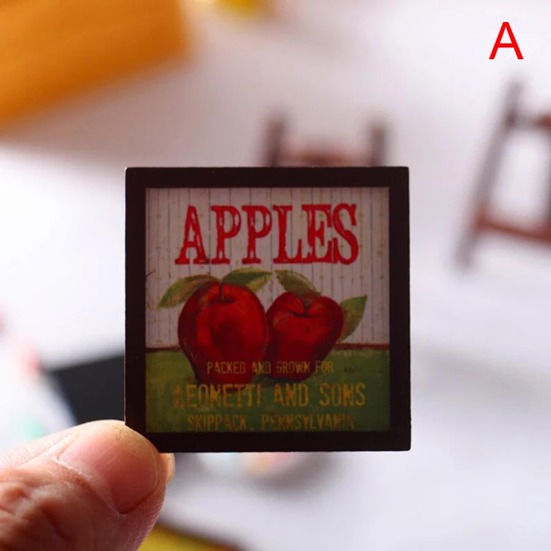 

1/12 Dollhouse Miniature Vintage Fruit Mural Wall Painting Dollhouse Room Decor new