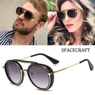 Роскошные брендовые дизайнерские модные классические солнцезащитные очки в стиле стимпанк Мужские Круглые Солнцезащитные очки Oculos градиентные линзы 95525