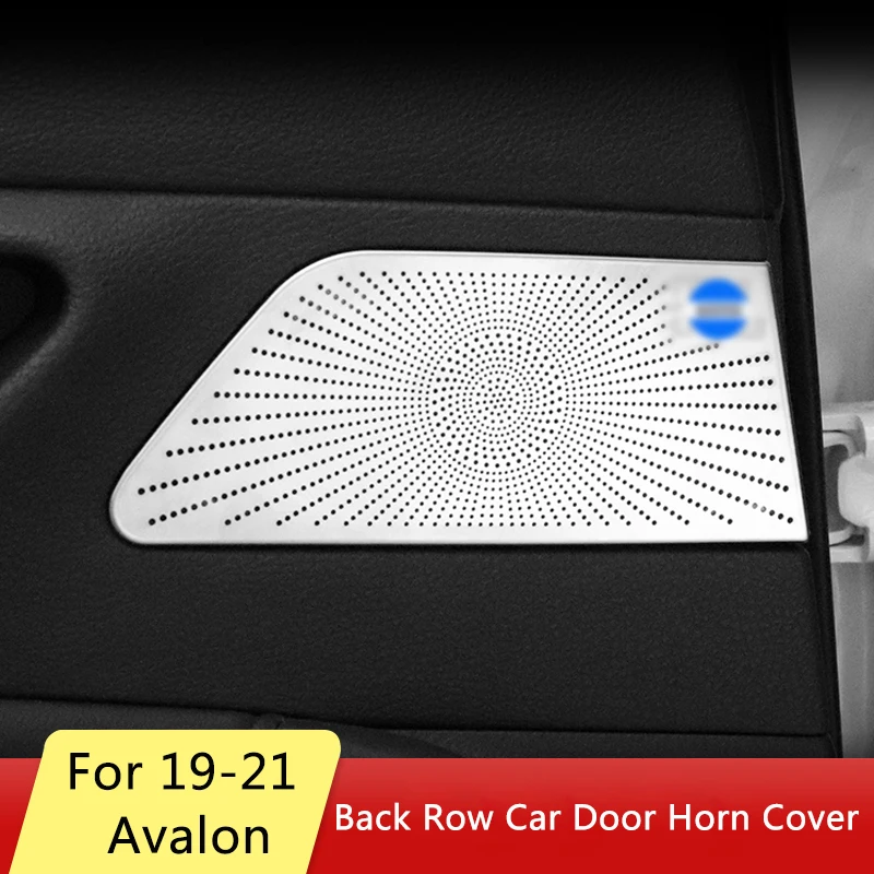 QHCP Car Rear Door Speaker Cover Stainless Steel Loudspeaker Frame 2Pcs Fits For Toyota Avalon 2019 2020 2021 Interior Accessory |
