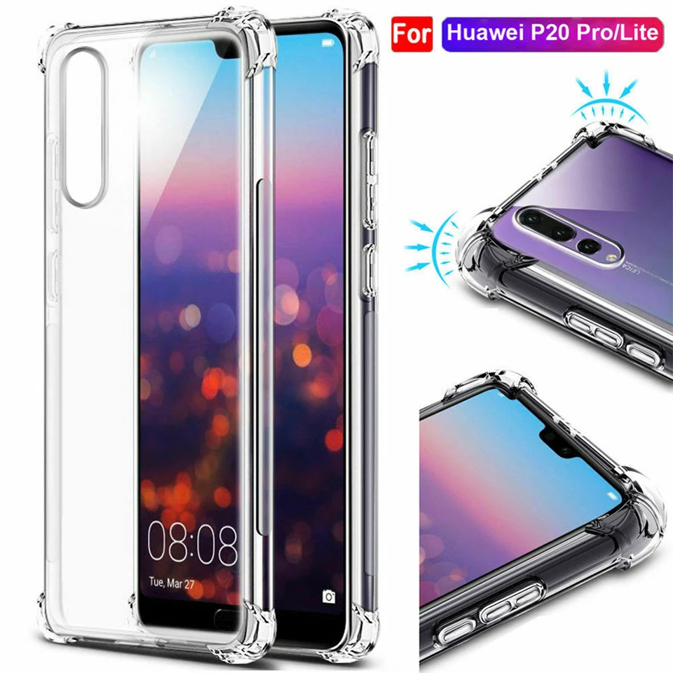 Ultrathin Shockproof Soft TPU Silicone Clear Case Crystal Phone Back Cover Shell Coque Funda for HUAWEI P20 Lite nova 3e Pro | Мобильные