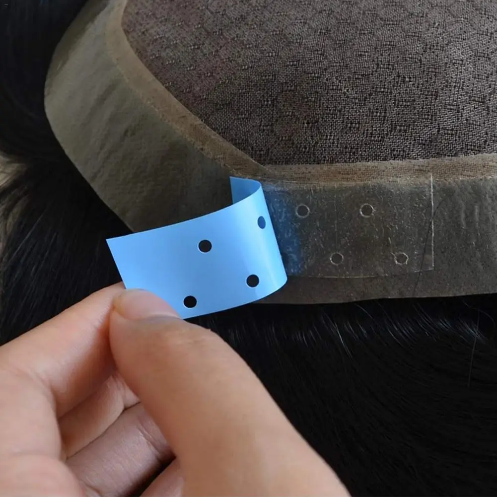 36 шт./лот клейкая лента для волос синего цвета двусторонняя с отверстием