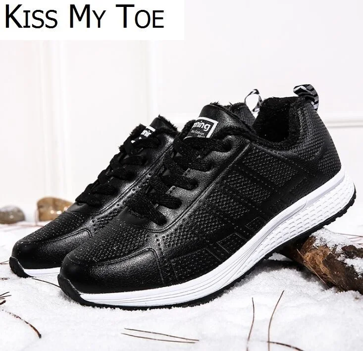 Модные теплые зимние кроссовки из 2019 хлопка с мехом повседневная спортивная