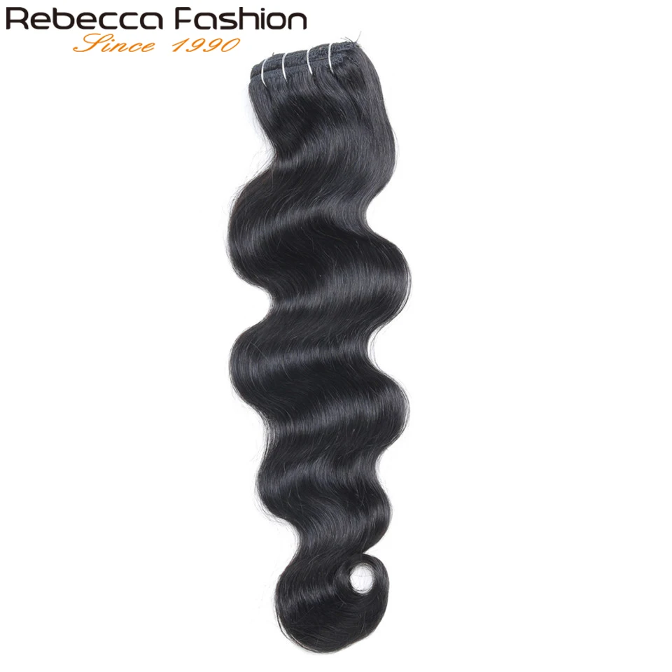 Rebecca Hair 7Pcs/Set 120g Body Wave Remy Clip In Human Hair Extensions Full Head 12-24 Inch Color #1B #613 #27/613 #6/613