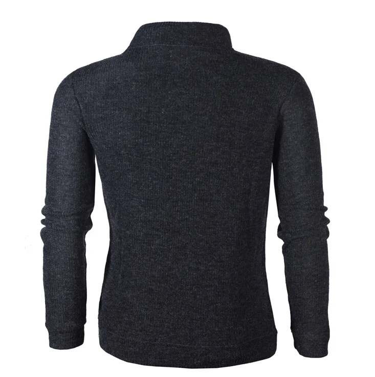 

2021 Pullover Mens College Style Patch Color Contrast and Thickened Mandarin Collar Sweater Male Fashion Thick Sweater Knitwear