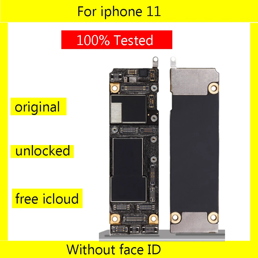

Original motherboard for iphone 11 With/without face ID free Icloud Unlocked PCB board Logic board full chips Support update