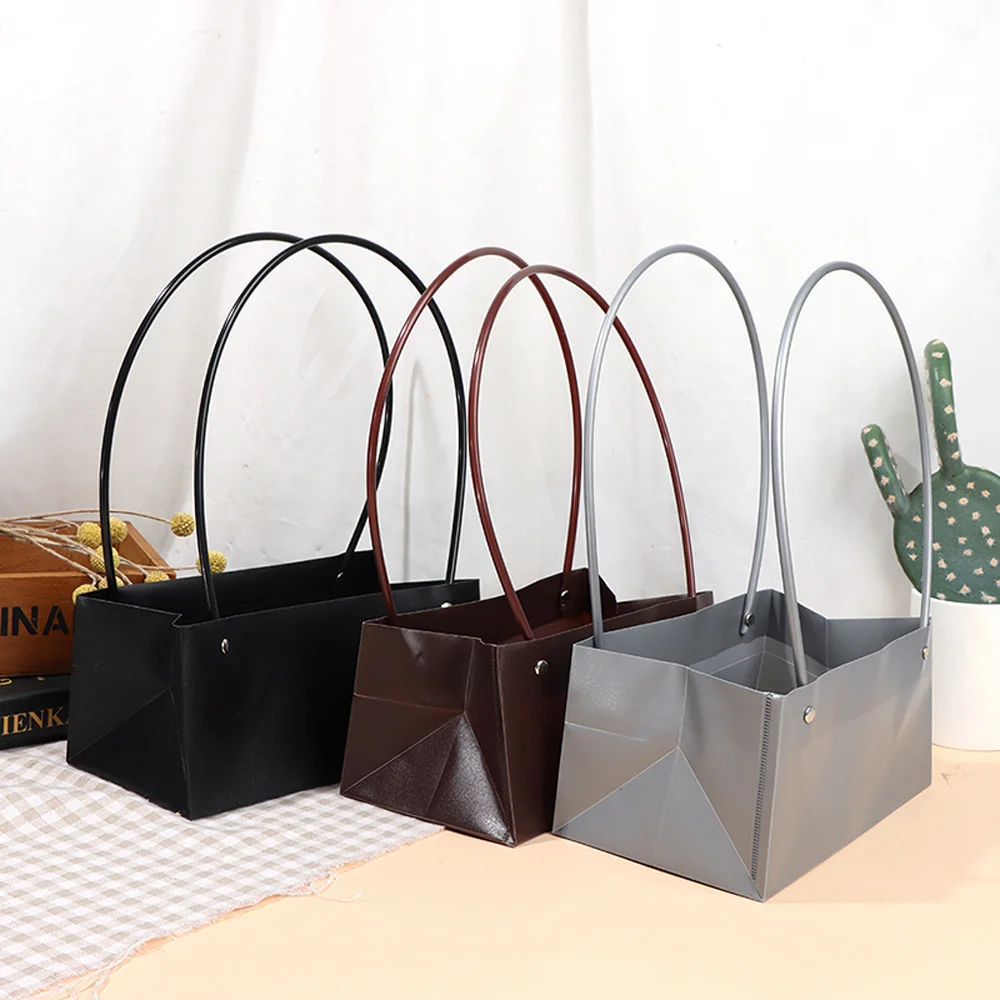 

PVC Flower Carry Bag Bouquet Fresh Flower Box Florist Box With Handle Plant Aqua Box Water-Proof Valentine's Day Birthday Gifts