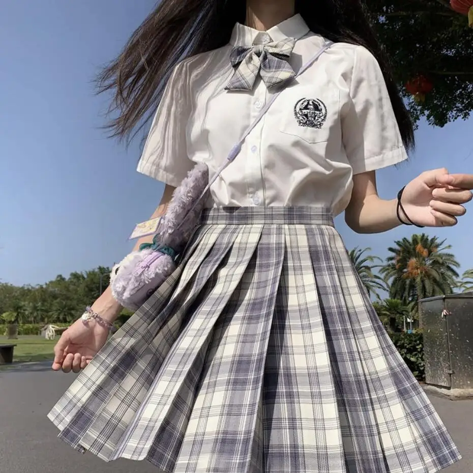 

Summer Korean High Waist Pleated Skirts Black Gothic Sexy Cute Mini Plaid Skirt Y2K Women JK Uniform Students Clothes Y2K 90S