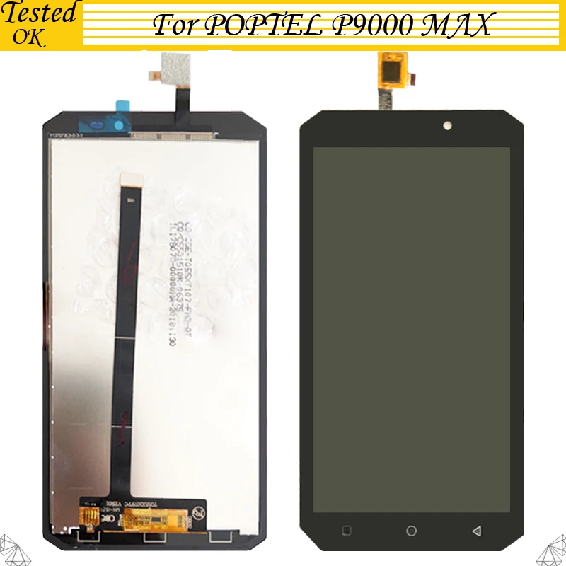 5,5 дюйма для POPTEL P9000 MAX ЖК-дисплей+ сенсорный экран дигитайзер протестированная Рабочая сборка дигитайзер для POPTEL P 9000 MAX lcd