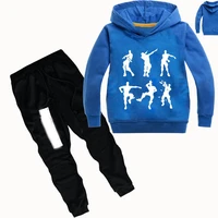 dlf 2 16years game graphic print clothing set kids hoodies trousers pants 2pcs set boys sweater tracksuit toddler girls outfit