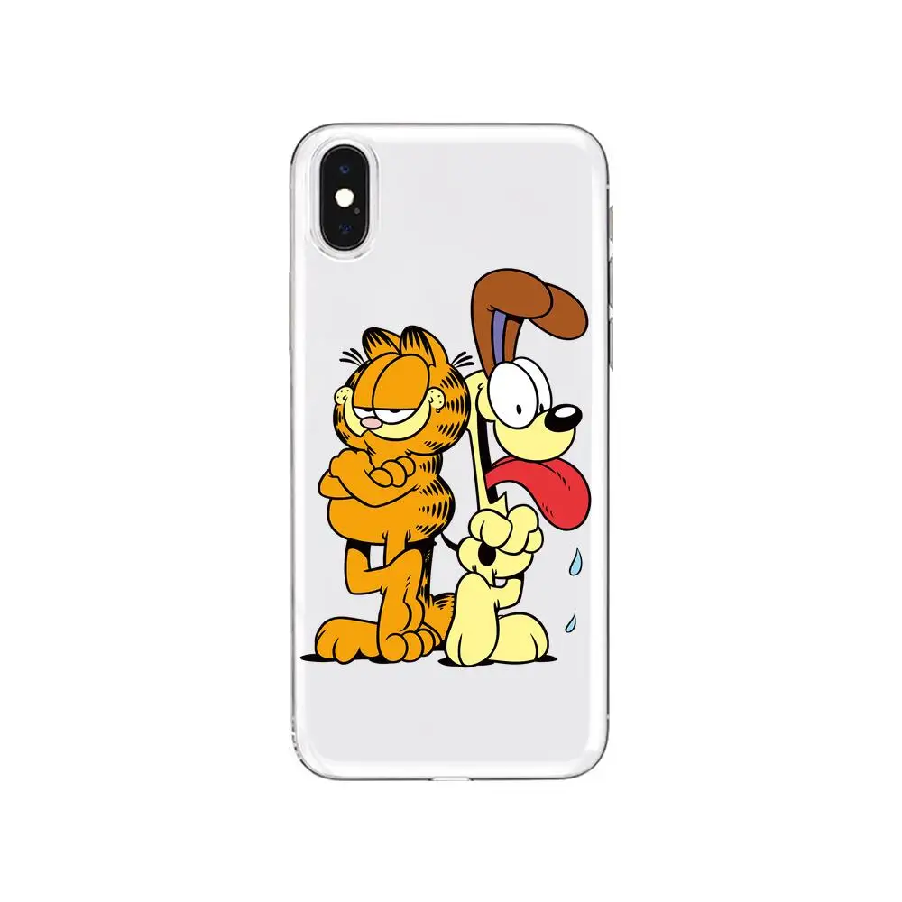 

Cute Cartoon anime Garfield Couple Anime Transparent Phone cover hull For SamSung Galaxy S 8 9 10 20 21 S30 Plus Edge E S20fe