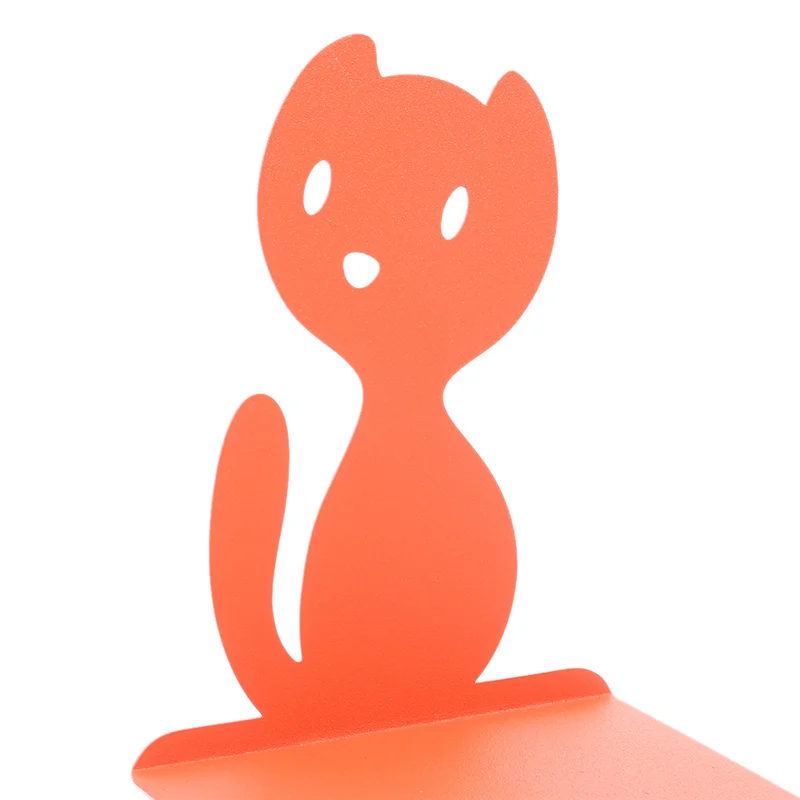 Настольный книжный шкаф в виде кошки простой оранжевого цвета милый с напольным