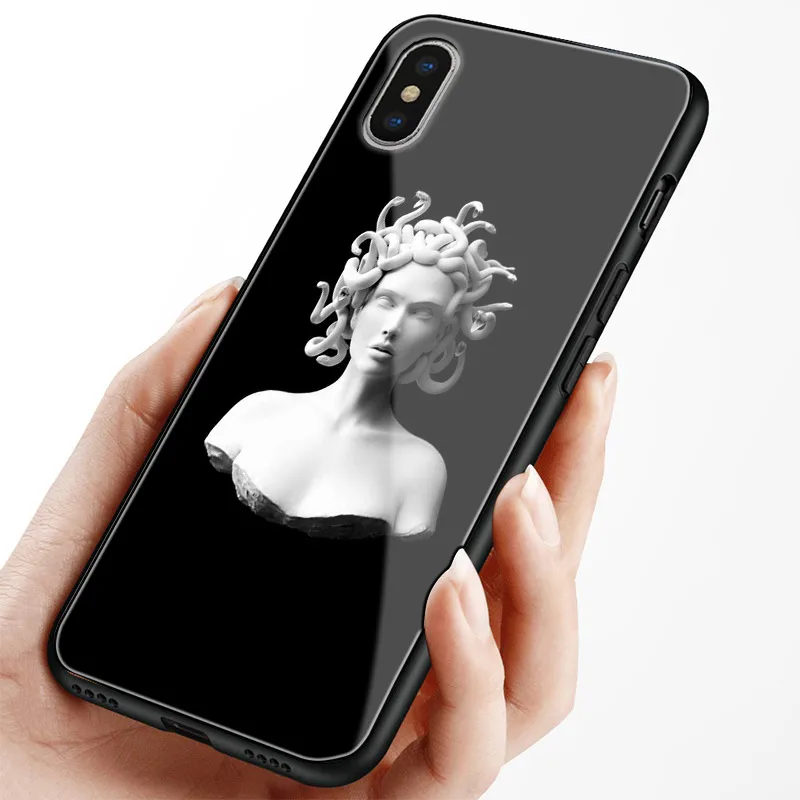 Чехол Medusa с изображением статуи в эстетике мягкий силиконовый чехол из