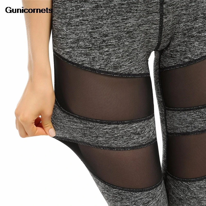 Женские Штаны Для Йоги черные и серые сексуальные сетчатые брюки для бега