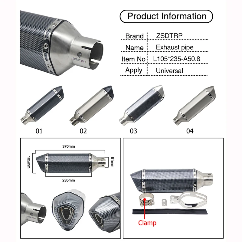 Выхлопная труба Alconstar Ak для мотоцикла глушитель глушителя и велосипеда Yamaha Honda KTM