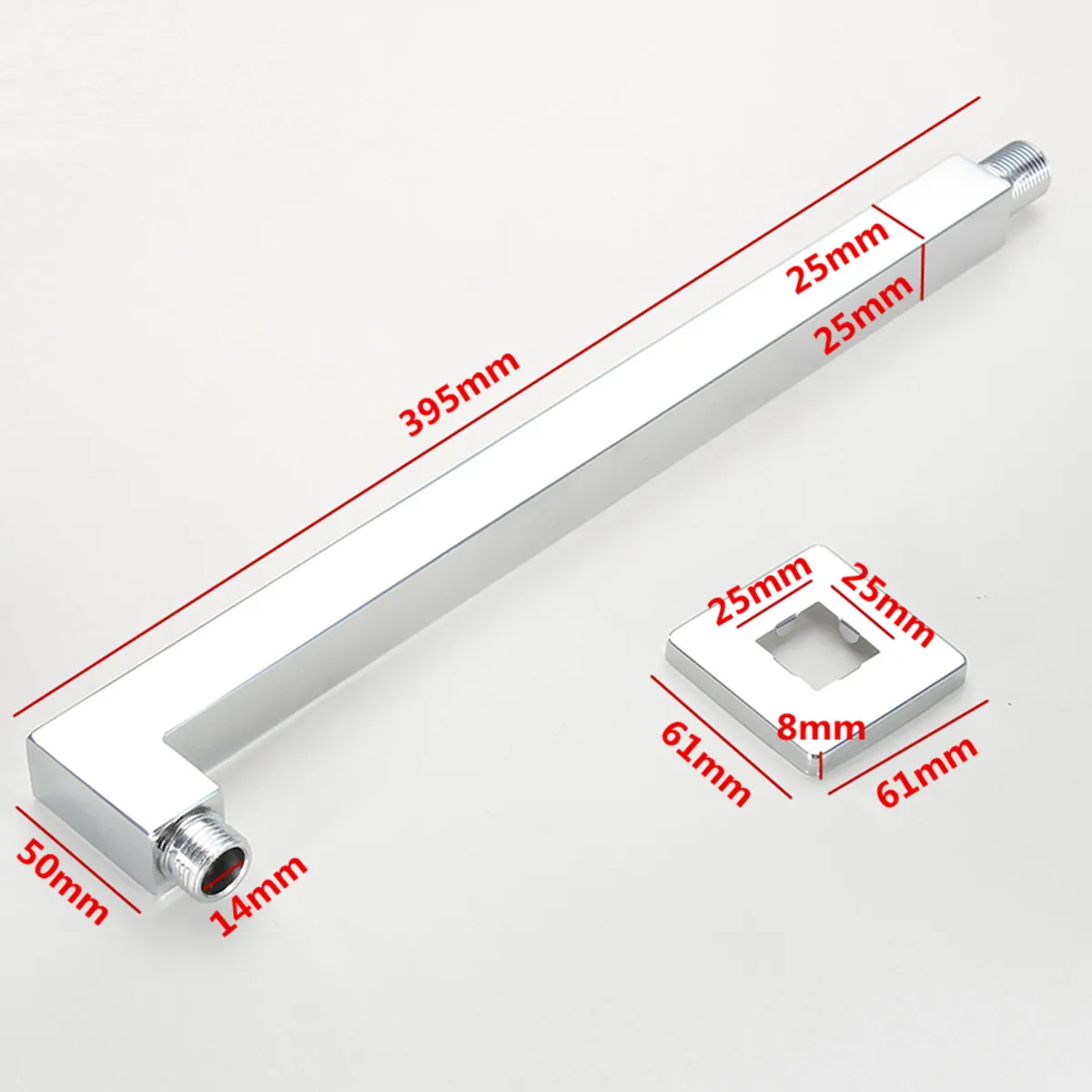 

40cm Wall Mounted Square Shower Extension Arm For Rainfall Shower Head Shower Arms Bathroom Tools Accessories