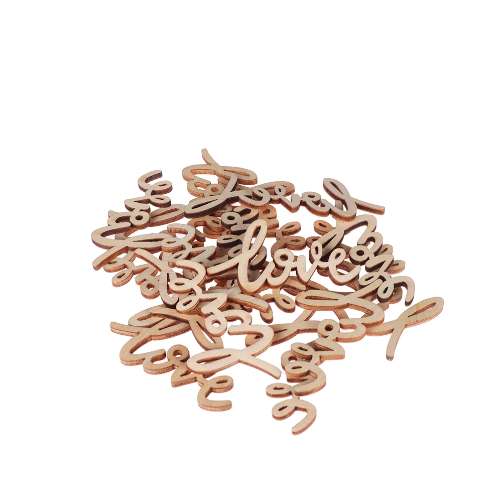 18 шт./упак. 55 мм деревенские деревянные любовь буквы потертый шик рукоделие